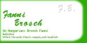 fanni brosch business card